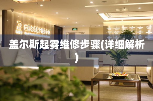 蓋爾斯起霧維修步驟(詳細解析)